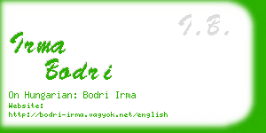 irma bodri business card